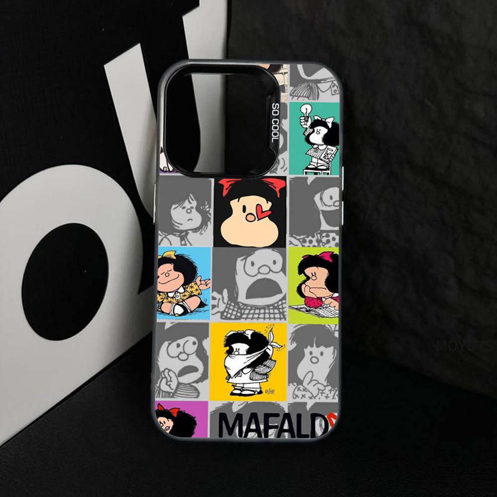 

Hot Mafalda Cover For iPhone 17Air 16 15 14 13 12 11 Pro Max X XS XR Plus Colorful Silver Phone case iPhone 17