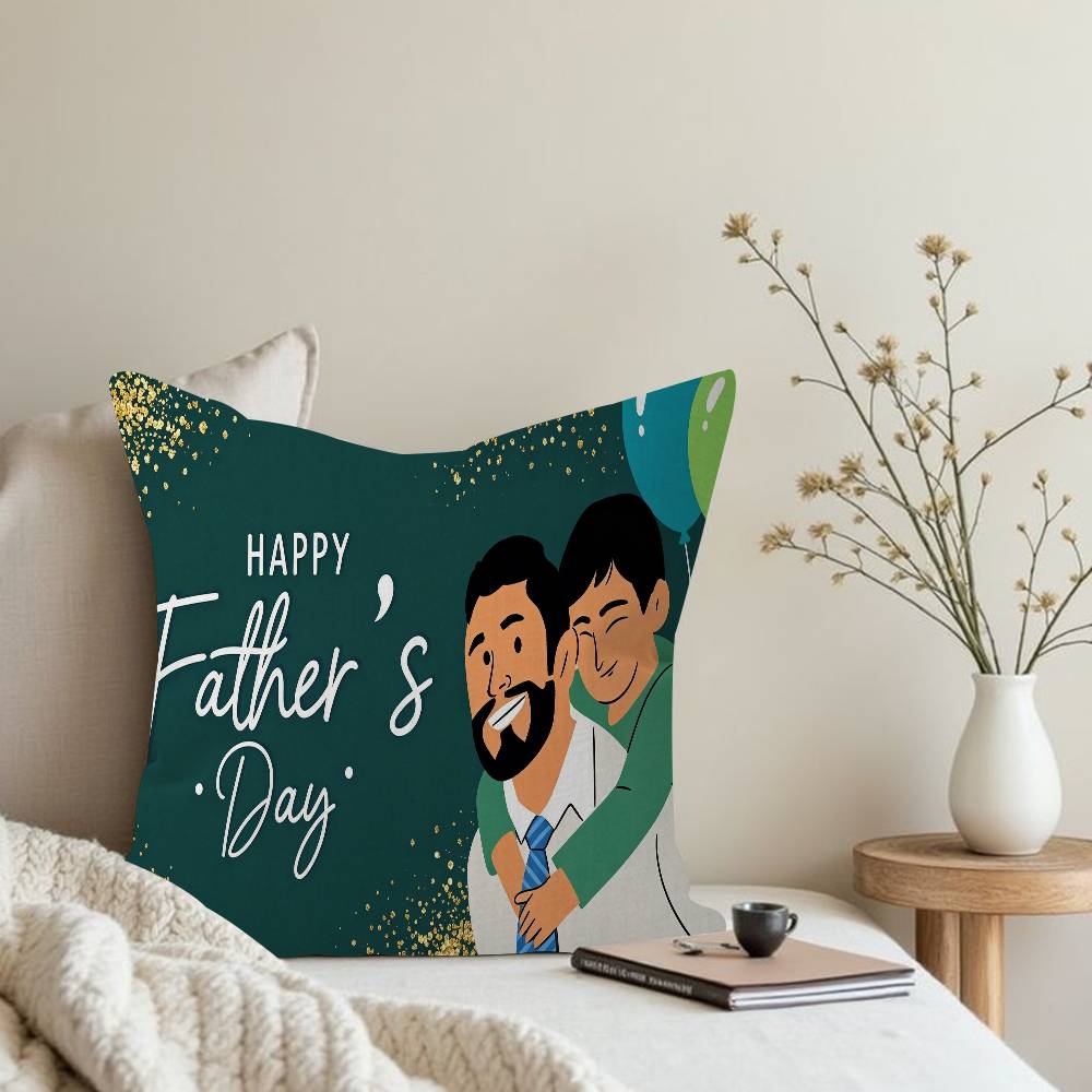 Happy Father's Day Personalized Pillow Cover Kids Bedroom Wild Party Decor Pillowcase kid Birthday shower Gift