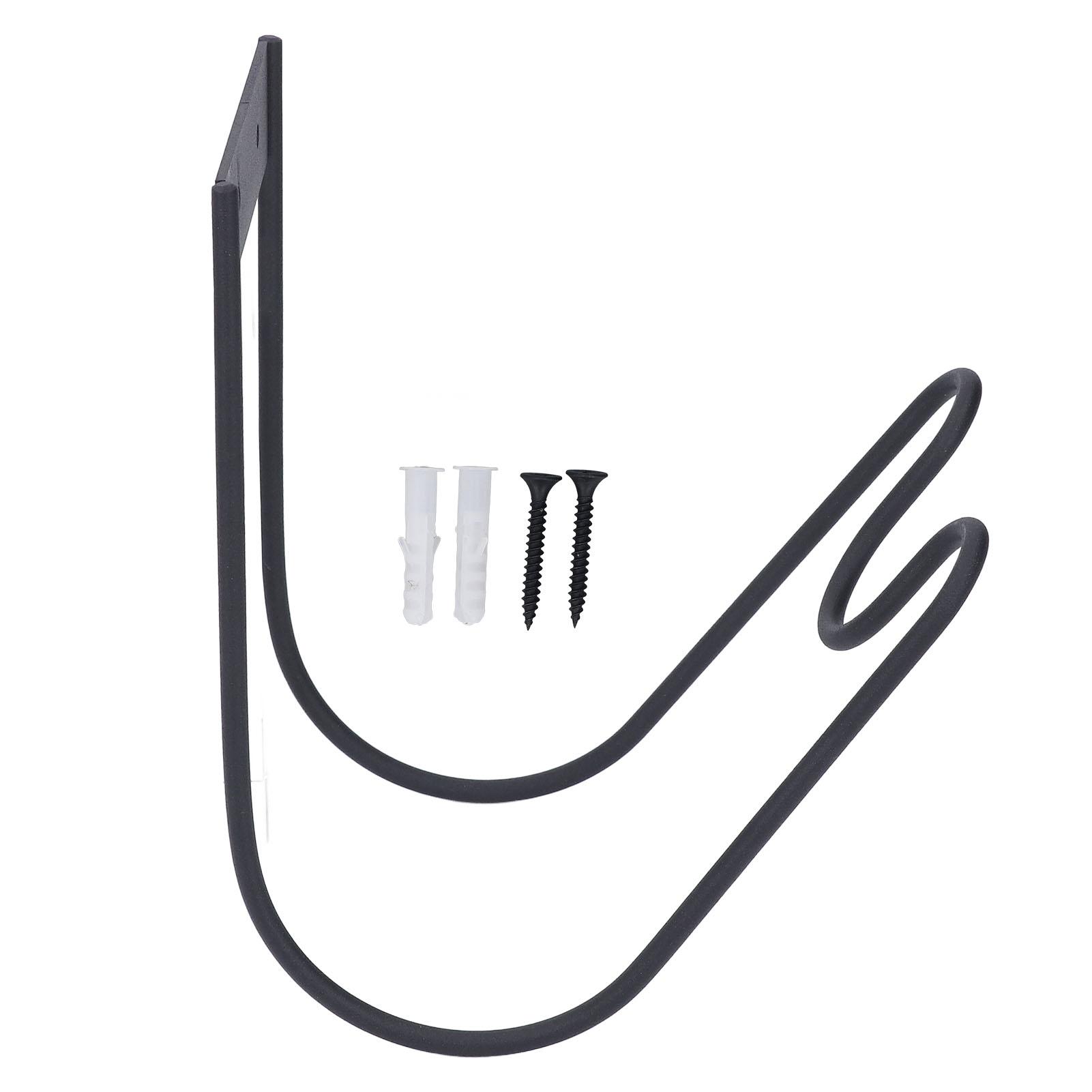 

Настенный держатель для садового шланга с гнездом для насадки, черный настенный крючок из нержавеющей стали для шланга для воды