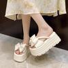 Fashion Women's Genuine Leather Shoes House Slippers Platform Shale Female Beach Slides Pantofle Sabot 2025 House Slippers Platform Fema