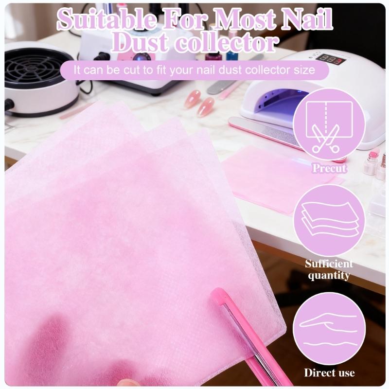 100 Pieces Nail Salon Vacuum Filter Sheets Single Use Dust Absorbing Pads For Nail Art Equipment Maintenance
