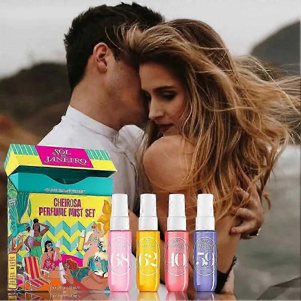 Brazilská parfémová sada 4x30ml Jedinečná Dlouhotrvající Exotická Vůně Dárková Kolekce
