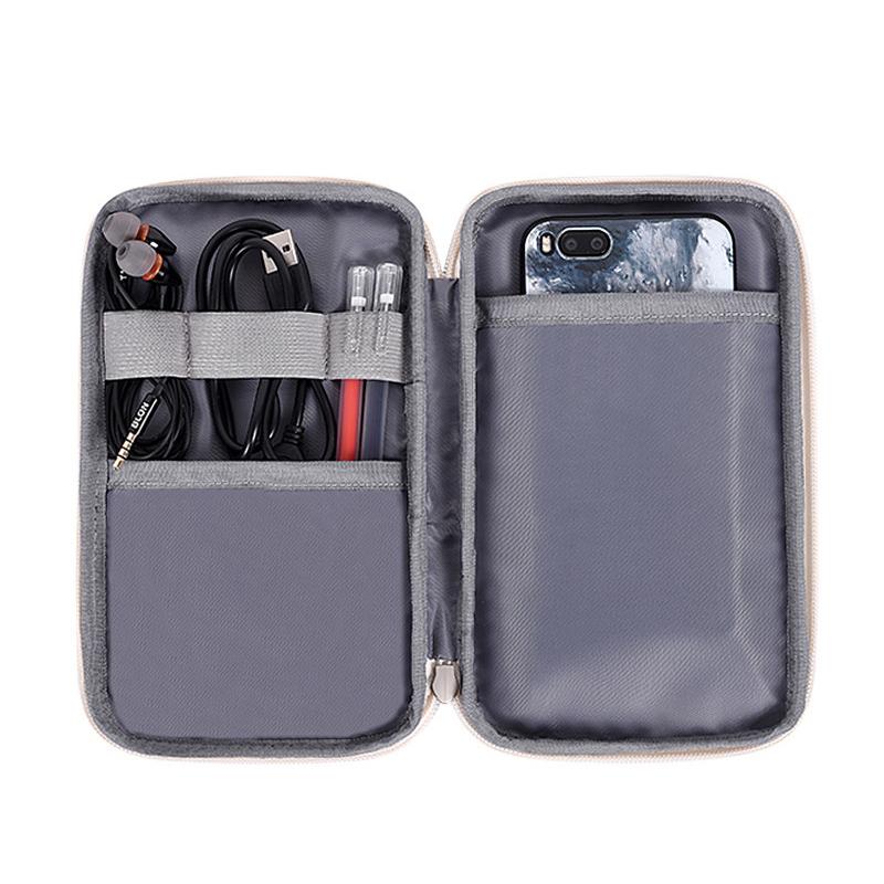 CANVASARTISAN H32-S21 Marble Pattern Printing Digital Accessories Carrying Bag Mouse Earphone Power Bank Storage Pouch