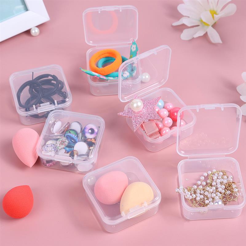 14/20grids PP Storage Box Mini Transparent Plastic Case Container Square Rectangle Packaging Box For Jewellry Beads Small Items