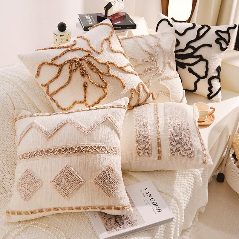Luxurious and Sophisticated Brown Throw Pillow Simple Living Room Throw Pillow Retro Sofa Throw Blanket Bedding Cushion Plush