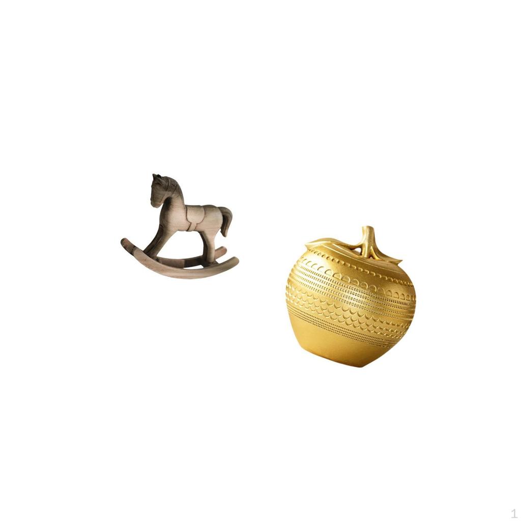Rocking Horse Wood Resin Sculpture Artistic Retro Design Ornament Figurine Centerpiece Office
