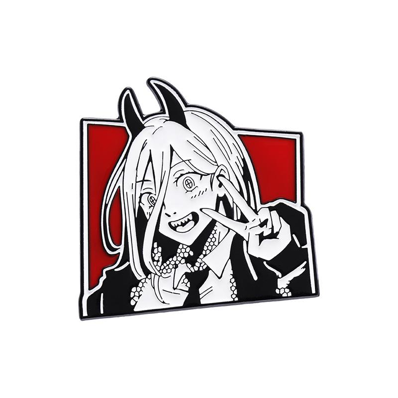 

Cartoon Alloy Versatile Brooch Fashionable Black And White Chainsaw Monster Everyone For XZ8305