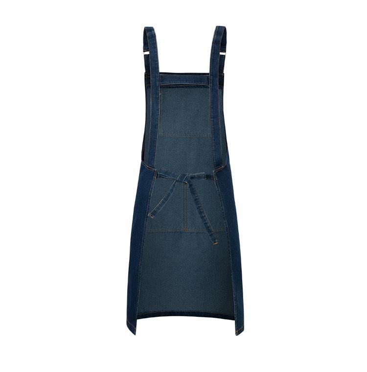 Custom Logo Denim Apron for Coffee, Tea, and Nail Art Shops - Thick Canvas Workwear