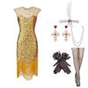 1920s Gatsby Sequin Tassel Evening Gown