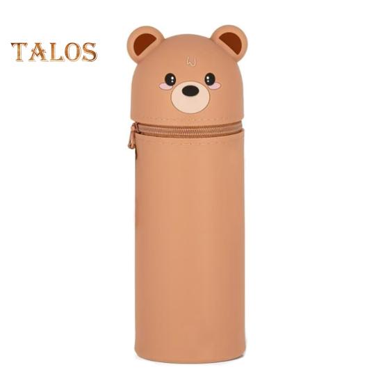 

Пенал настольный держатель для ручек с рисунком животных из мультфильма силиконовая сумка для хранения карандашей для дома, школы, офиса D