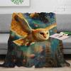 Owl Theme Blanket 3D Design Bed Blanket Bedding Decorative Soft Warm Microfiber for Bedroom Living Rooms Sofa Couch Girls Boys