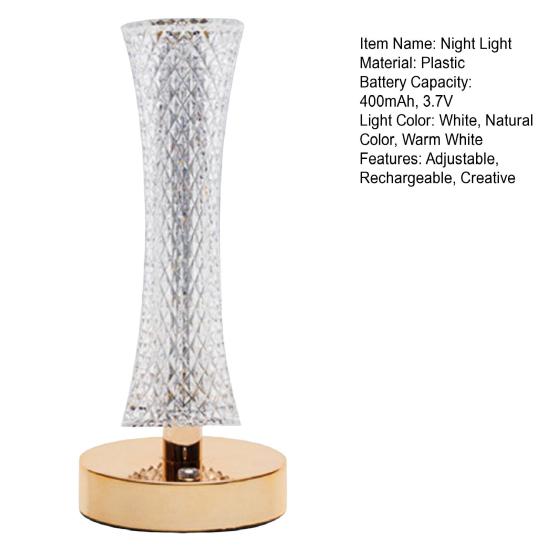 Bordlampe LED Nattlys Berøringskontroll Dimbar flimmerfri Øyebeskyttelse USB Oppladbart Nattbord Lampe Nattbordslampe