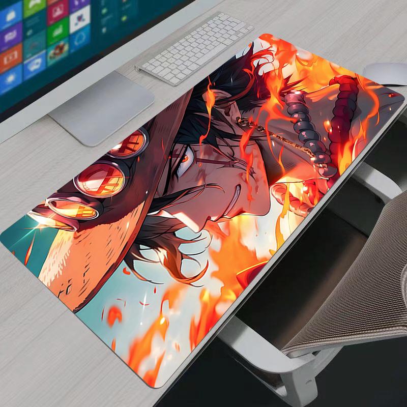 One Piece PortgasD Ace Mouse Pad Notbook Large Keyboard NonSlip Rubber Computer Carpet Desk Mat PC Gamer MousePad Youth Gifts