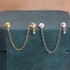 New Stainless Steel round Chain Tassel Ear Line Stud Ximang Seller in Europe and America Simple Style Rings Women