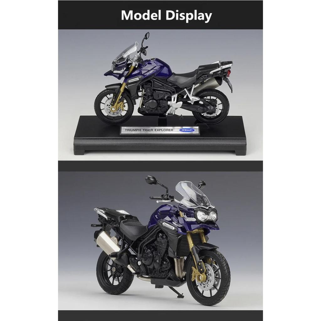 Welly 1/18 TRIUMPH TIGER Explorer Alloy Sports Motorcycle Model Simulation Diecast Metal Street Racing Motorcycle Model Kid Gift
