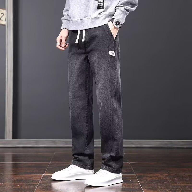 Men's Jeans Spring and Autumn Loose Straight Pants New Casual Trend Wide-leg Trousers Boys Versatile