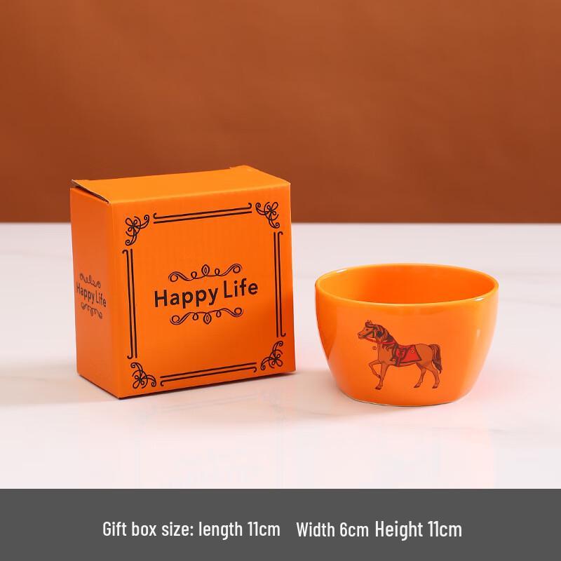 Керамическая миска и палочки для еды, набор в подарок, год Лошади Ян Гэ