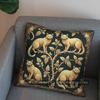 2D Golden Cats And Leaves Pattern Pillow Cover Pattern Cushion Cover Suitable For Sofa Bedroom Car Pillow Cover