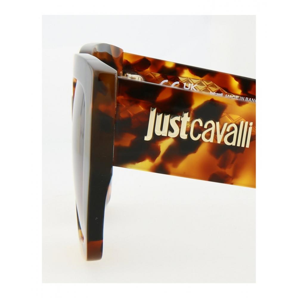 Just Cavalli Square Frame Acetate Sunglasses Shiny Havana