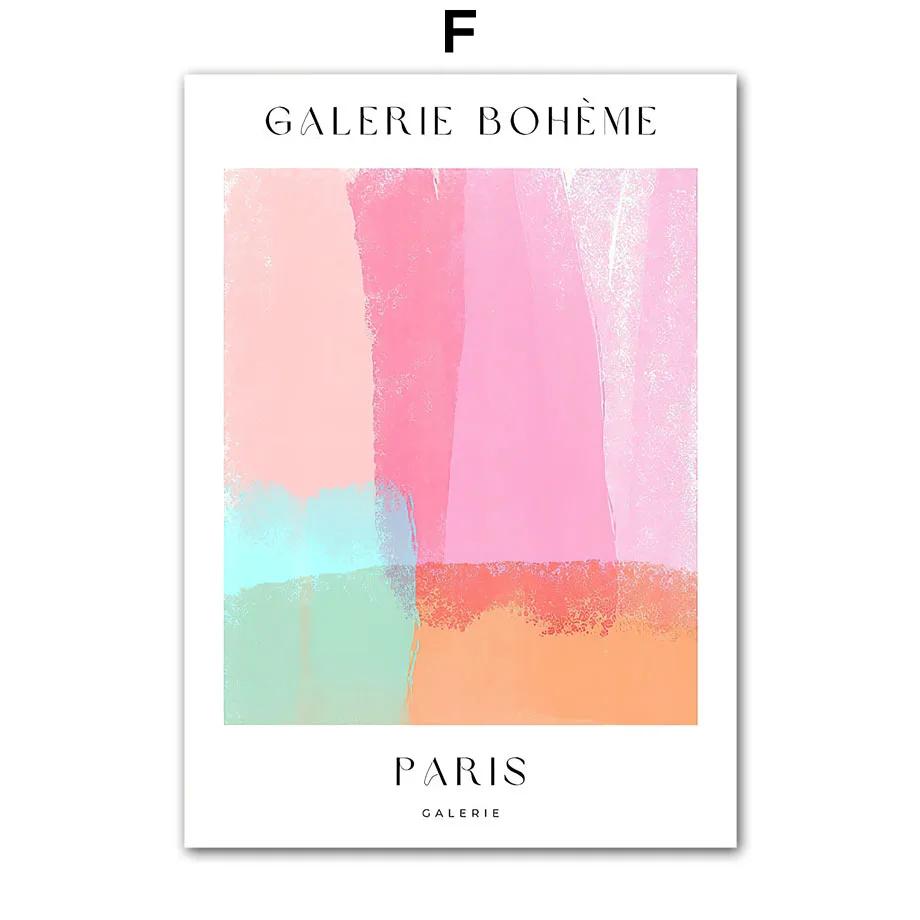 Watercolor Mountain Flower Leaves Geometry Wall Art Posters, Nordic Abstract Pictures, Bedroom Decor, Indoor Canvas Painting