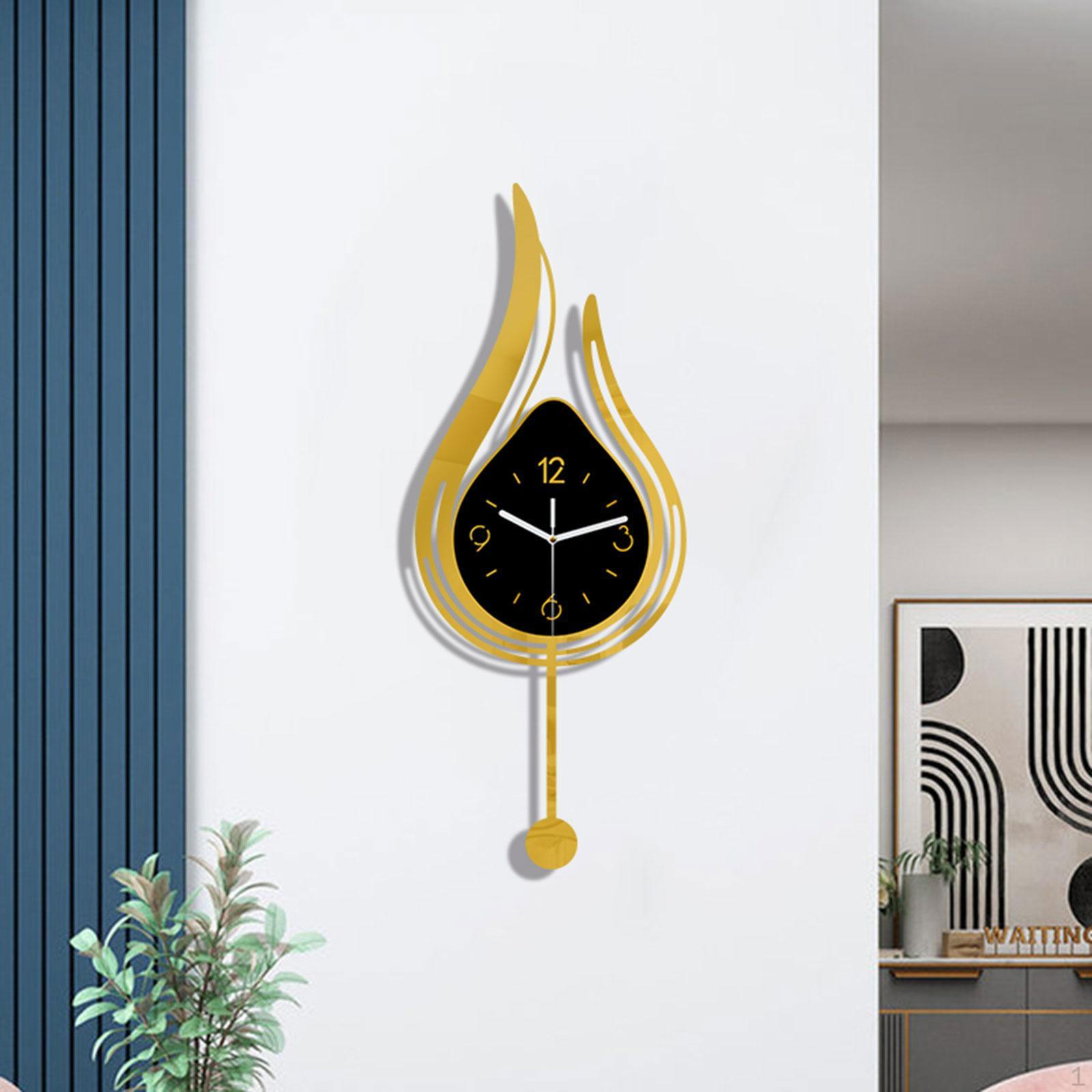 Настенные часы-подвеска Подарки Акриловое украшение Большие арабские цифры Тихие Декоративные Легкие Gold Frame