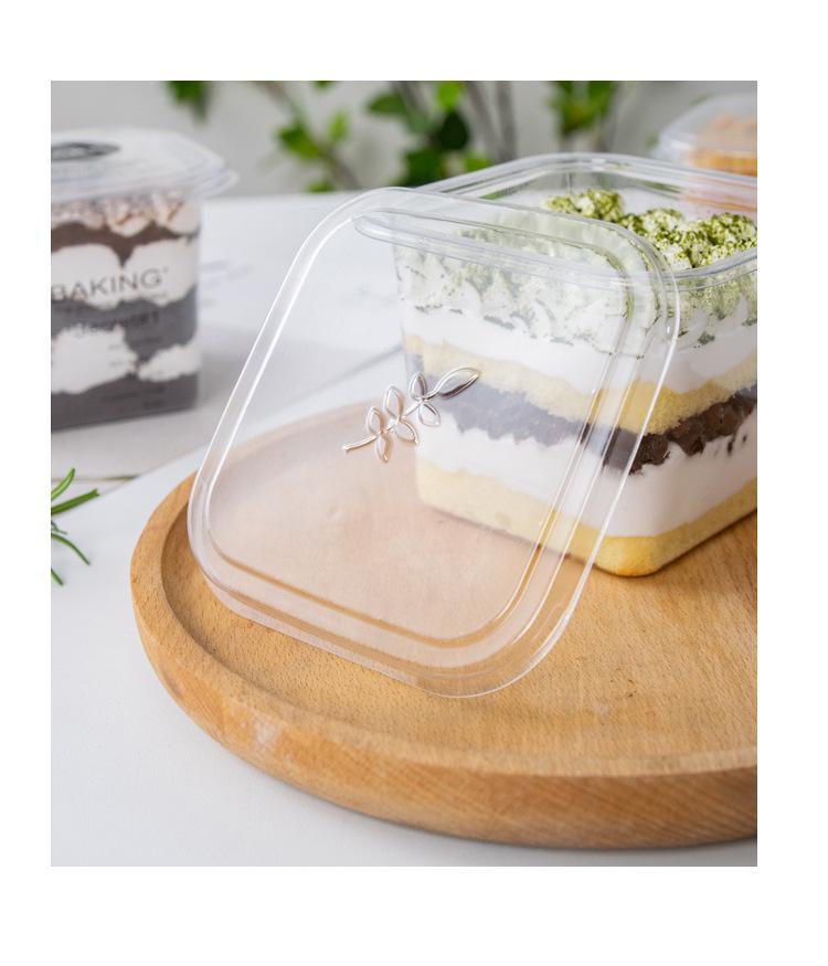 Square Mousse Soy Milk Cake Box: Wooden Cup Packaging for Tiramisu and Dessert Baking