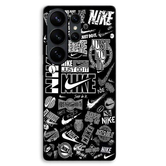 Handyhülle - MANIACASE - Samsung Galaxy S26 Ultra - Silikon TPU - Schwarz-Weißes Graffiti-Muster - Nike Air schwarz