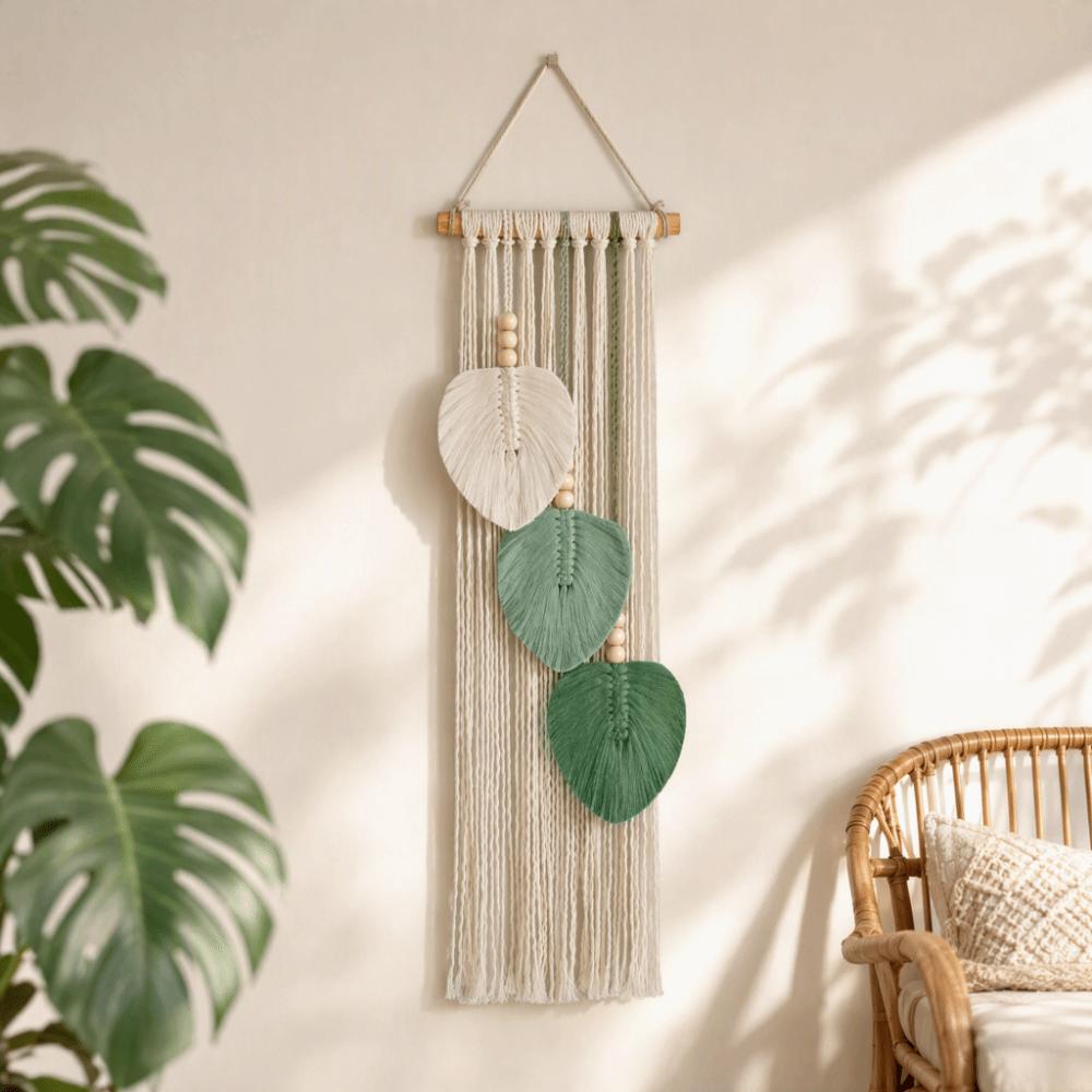 Cotton Woven Wall Art 7.87x25.98in Macrame Wall Art Chic Boho Wall Decor for Living Room