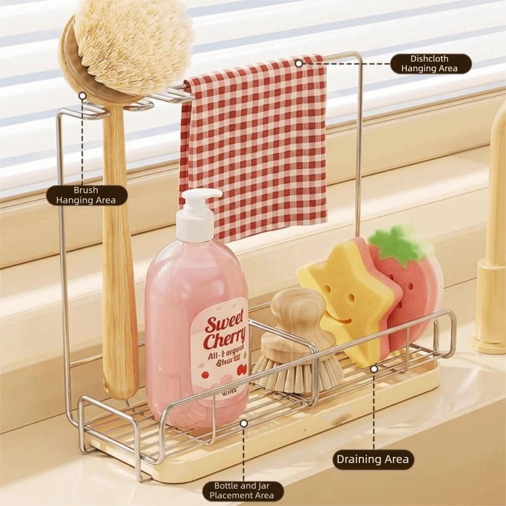 Detachable Drip Tray Sponge Holder Quick Draining Storage Rack Rag Holder Household Kitchen