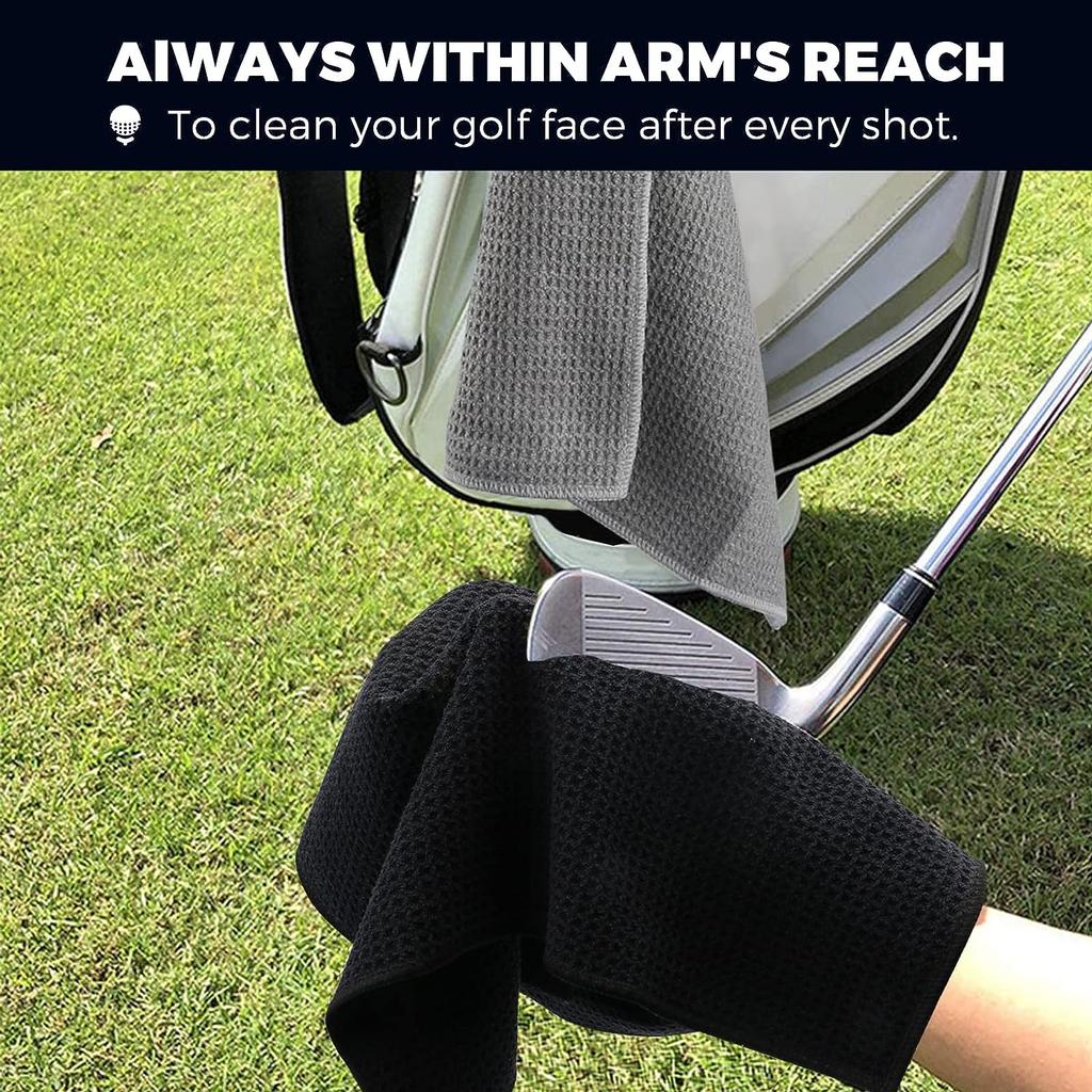 Вафельное полотенце из микрофибры для гольфа с прочным карабином для уличного гольфа, спорта, бега, йоги, подарок для мужчин и женщин, 40*40 см