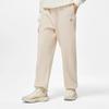Li Ning Sports Lifestyle Series Solid Color Mid Waist Cuffed Fleece Knit Sweatpants Women Bottoms Fog-Khaki AKLT908-5