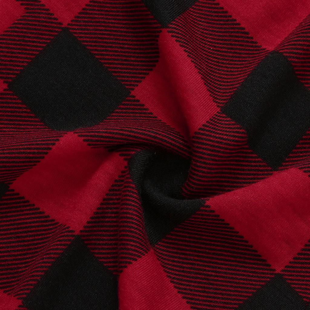 Christmas Man  Letter Plaid Print Top Blouse+Pants Family Clothes Pajamas