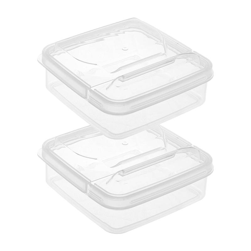 1/10pc Transparent Food Storage Box Refrigerator Storage Cheese Cases Butter Block Frozen Meat Vegetable Fresh-Keeping Container