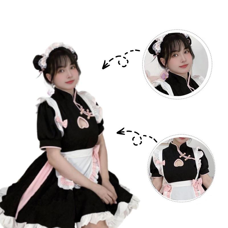 Classic Apron Lolita Dress Maid Costume Game Characters Cosplay Party Halloween