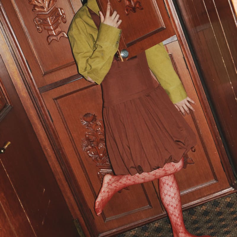 i hate monday flower jacquard lace stockings red