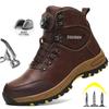 Men's Safety Work Boots Indestructible Steel Toe Anti- Smash Resistant Stab Proof Safety Shoes Breathable Slip-Resistant Durable