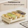 4-in-1 Plastic Snack Plates Set with Serving Tray Candy Nuts Fruit Container with Transparent Lid Home Party Appetizer Tableware
