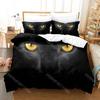Cute Artistic Cat Bedding Set Single Twin Full Queen King Size Bed Set Adult Kid Bedroom Duvetcover Sets Anime Cat