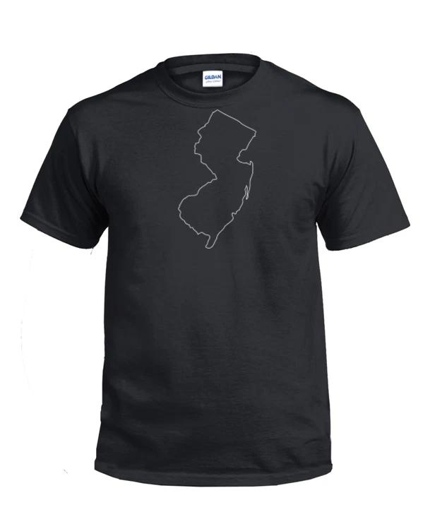 New Jersey Outline T-Shirt Black White Shirt Cotton NJ East Coast Gift S - 5XL 2XL