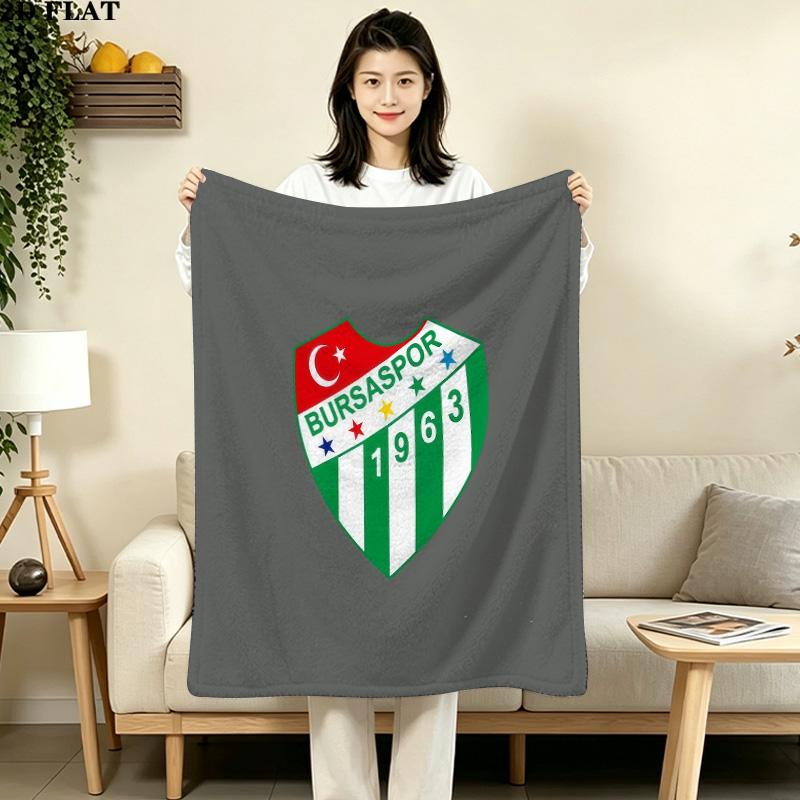 Bursaspor Flannel Blanket, High quality Comfortable for All Seasons, Home Decor, Warmth and Comfort