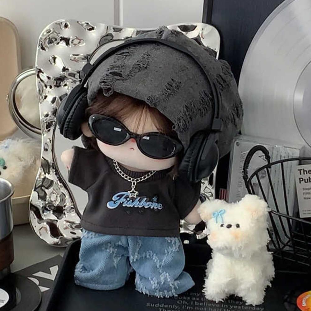 1 Set Hat Cotton Doll's Clothes T-shirt Plush Doll Clothes 20cm Cotton Doll Clothes  Children's Gift