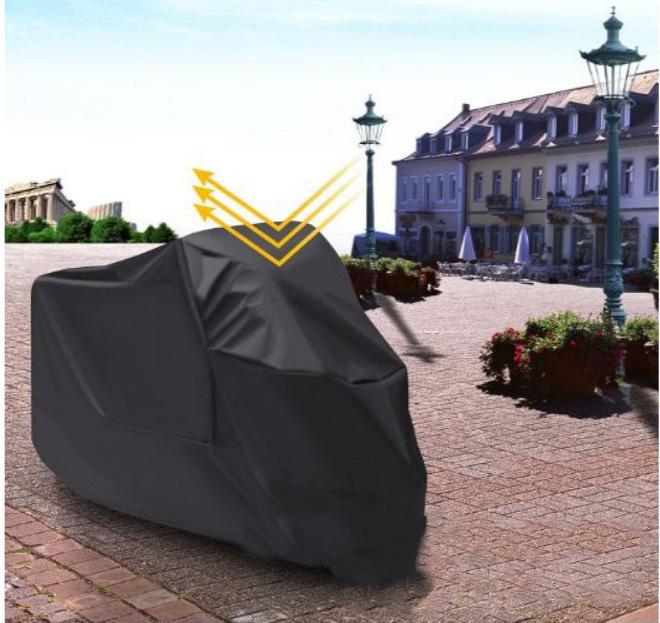 Silver Coated Motorcycle & Bicycle Cover - Sun, Rain & Dust Protection, Car & Electric Vehicle Compatible