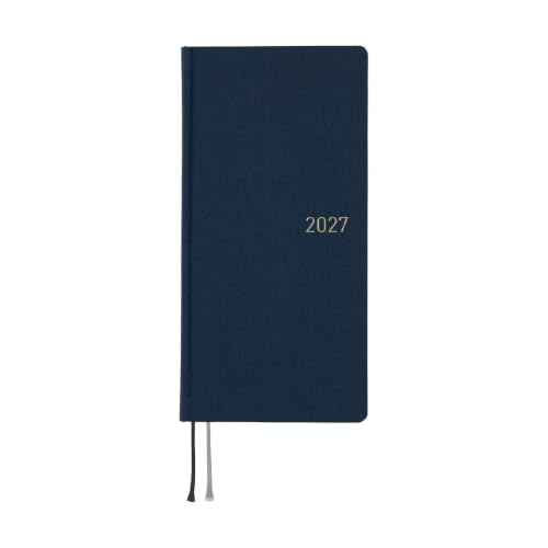 Hobonichi Techo 2027 Weeks MEGA Colors Midnight Blue January Start Weekly Planner Left Slim Vertical Graph Memo 215 Pages
