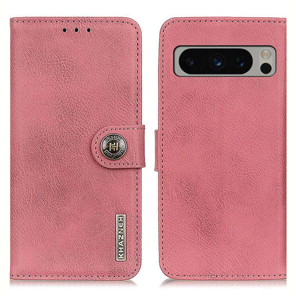 KHAZNEH for Google Pixel 8 Pro Wallet Stand Leather Phone Case Cowhide Texture Phone Cover