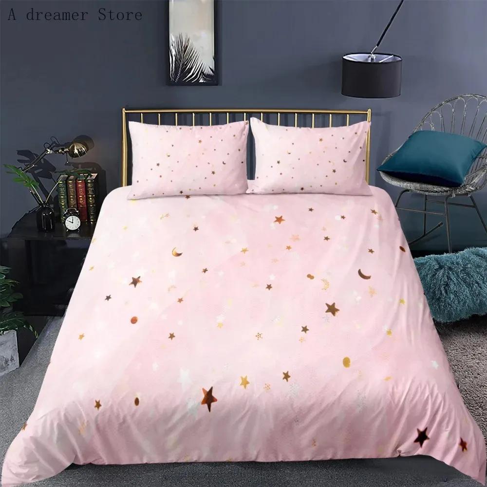 Design Moon Star Bedding Set Cartoon Duvet Cover King Queen Double Size Luxury Adults Bed Linen and Pillow Case