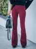 Spring Summer Women's Solid Color High Waist Slim Fit Flared Trousers Velvet Waist Casual Pants