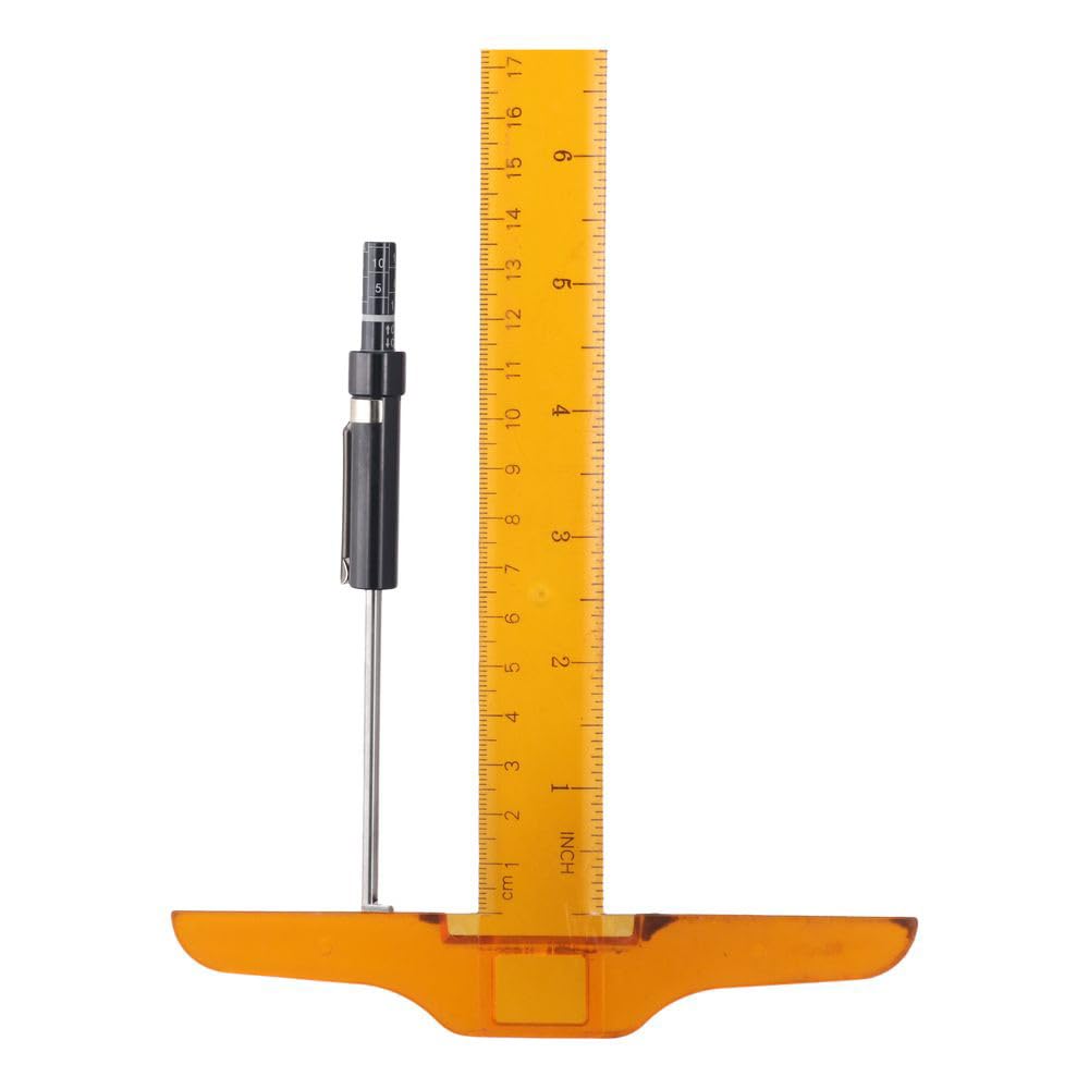 Car Brake Pad Measuring Tool, Stainless Steel Black Measuring Tool Thickness Gauge with Scale for Car, Car, Car, Truck