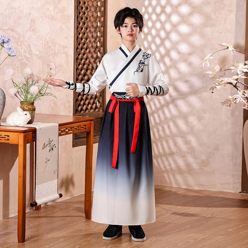 Dance Wear Cosplay Costumes Kung Fu Party Children's Clothing Ethnic Style Vintage Kids Clothes Girls Dress Boy Hanfu Stage