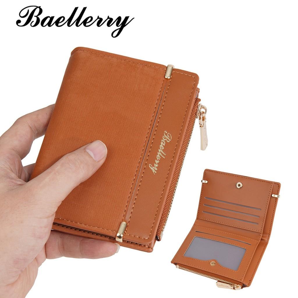 Women Short Minimalist Wallet With Pu Material Anti Theft Zip For Everyday Use