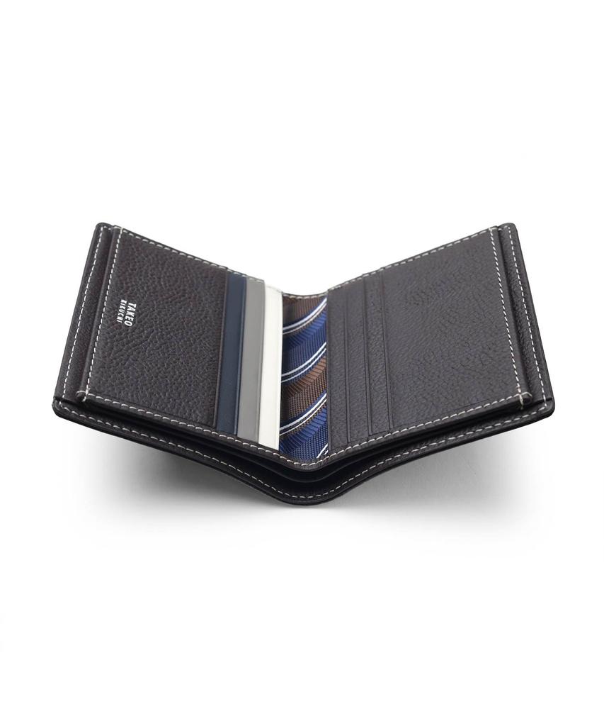 Portfel składany na pół, akcesoria w kolorze czarnym [Takeokikuchi], męski